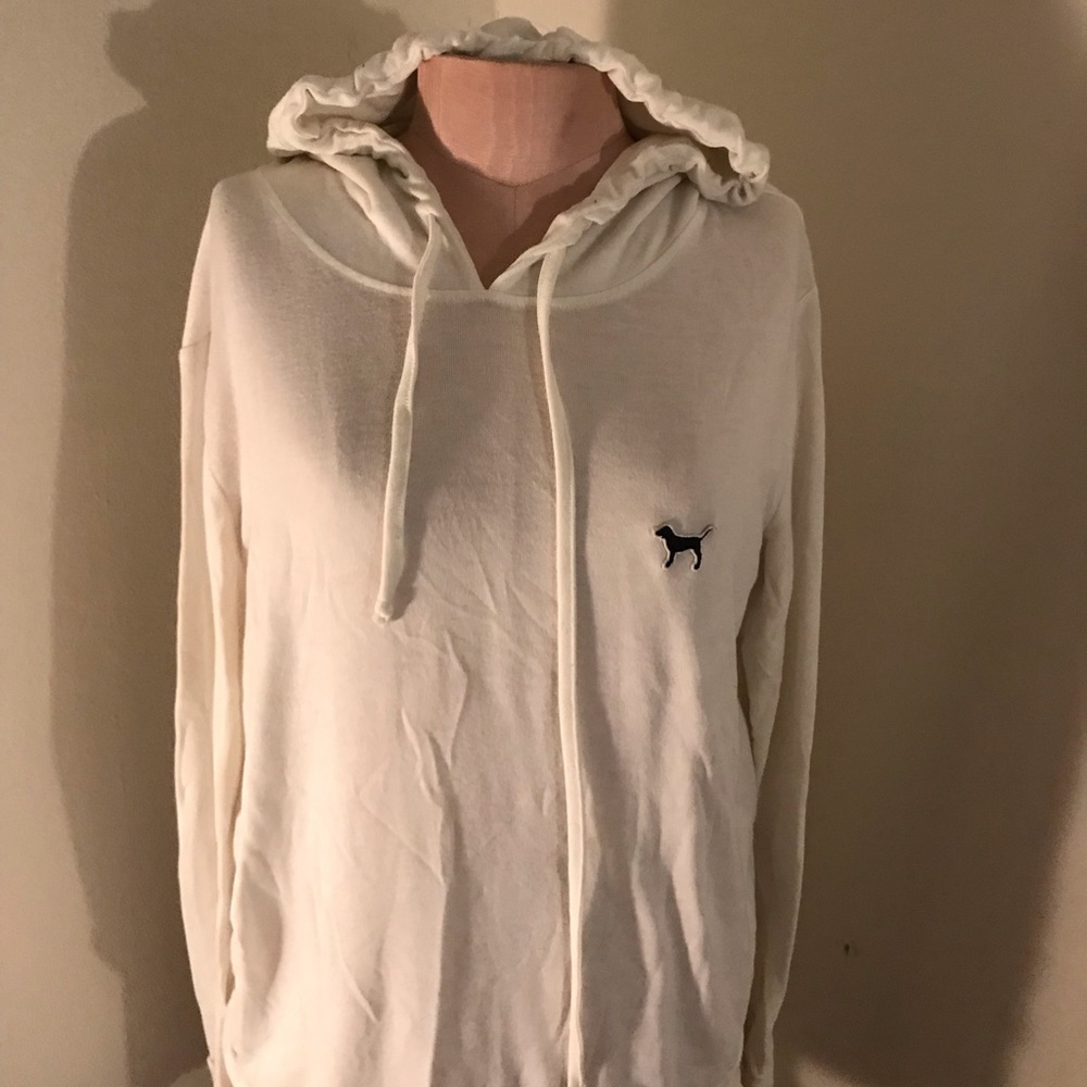 Cream Lightweight Hooded Pullover